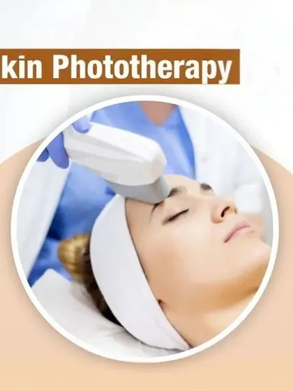 Phototherapy is a safe and effective treatment for several chronic skin conditions. Here, a patient is undergoing a session to manage their condition. This therapy uses controlled UV light to reduce inflammation and slow down excessive skin cell growth.