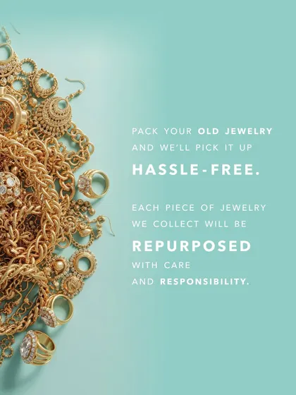 The process is designed to be completely hassle-free for you. Simply pack your old jewelry, and we will arrange a pickup. We take responsibility for every piece, ensuring it is repurposed with care through our sustainable jewelry disposal methods.