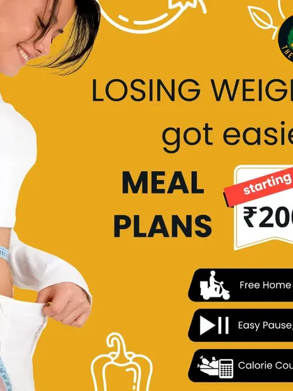 Losing weight just got easier. My meal plans take the guesswork out of dieting with free home delivery, easy pause and play options, and precise calorie counting, all starting from ₹200.