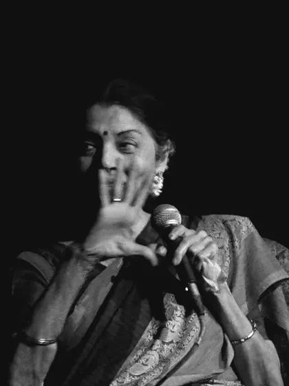 A powerful moment from our "Antarang" series with Guru Smt. Sucheta Chapekar at The Punyah Theatre. Her expressive storytelling captivated everyone in the room.