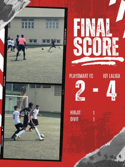 A tough 2-4 loss for our U-13 team, but we celebrate the goals from Hirjit and Divit. We'll bounce back stronger.