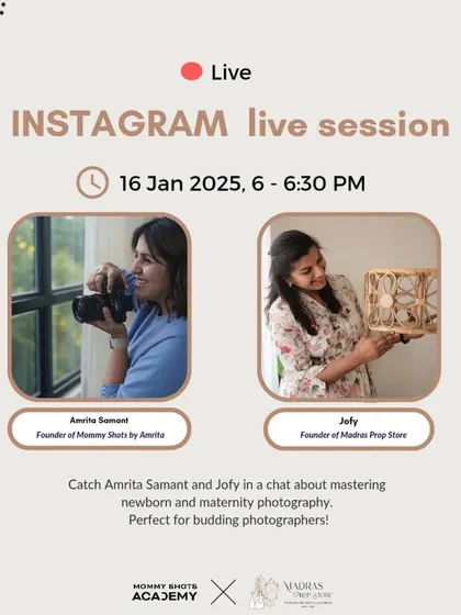 An announcement for an Instagram Live session with a prop store founder.