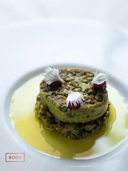 My culinary philosophy on a plate. This dish, featuring choliya and edamame galouti, showcases a modern interpretation of classic Indian flavors, presented with artistic flair for your event's menu.
