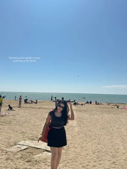 A fun shot on the beach, dressed up but ended up by the water anyway.