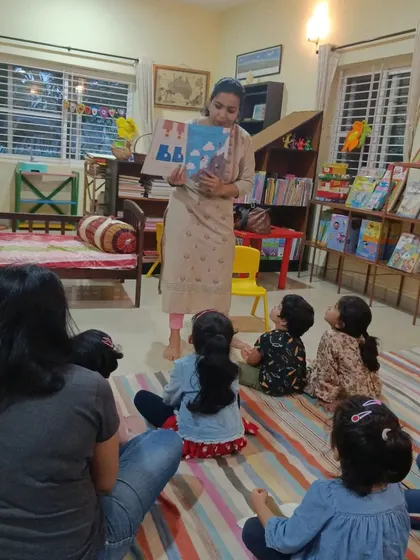 The warm lighting and cozy setting make our evening story sessions a perfect bedtime routine.