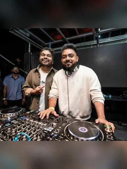 Posing with a fellow DJ at Kitty Ko. The Bangalore DJ community is full of talent and great people.