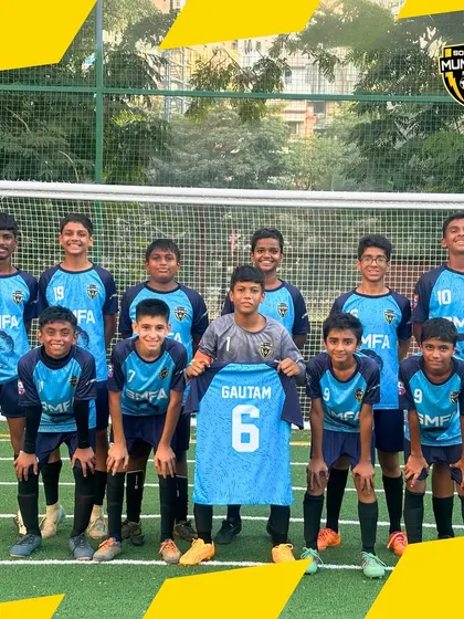Our U13 team posing before a match. They are ready to demonstrate their skill and teamwork on the field.