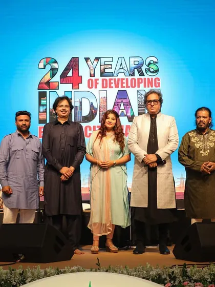 A group photo with the entire band after a successful corporate ghazal evening for PTC India. It's always a pleasure to perform with such esteemed musicians.