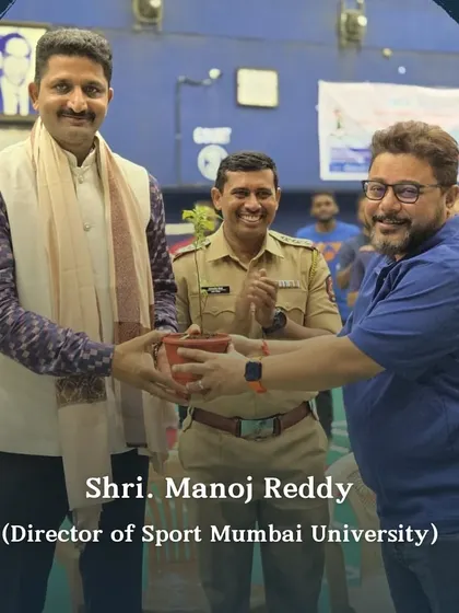 Shri. Manoj Reddy, Director of Sport at Mumbai University, inaugurating a State Selection Tournament. I collaborate with academic institutions and sports leaders to promote badminton at the university level.