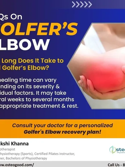 A common question I get is about the healing time for Golfer's Elbow. This infographic explains that recovery varies, but with the right treatment and rest, you can expect to heal over several weeks or months.