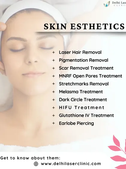 This is a list of some of the skin aesthetic services I offer, including laser hair removal, pigmentation treatments, and scar removal. You can find more details about each on our website.