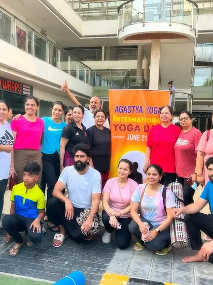 Another happy group photo from our International Yoga Day celebration. It's always a joy to practice together with so many smiling faces.