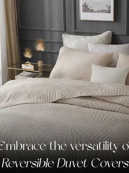 Bed Styling Tip: Embrace the versatility of reversible duvet covers. They offer two looks in one, allowing you to refresh your bedroom style with a simple flip.