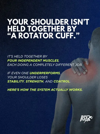 Your shoulder is not held together by one "rotator cuff," but by four independent muscles. If one underperforms, the entire system loses stability, strength, and control.