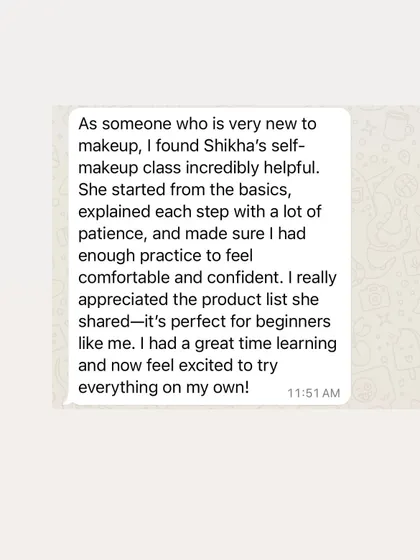 A lovely review from a beginner who found my class incredibly helpful. She appreciated the focus on basics, patient practice, and the beginner-friendly product list I provided.