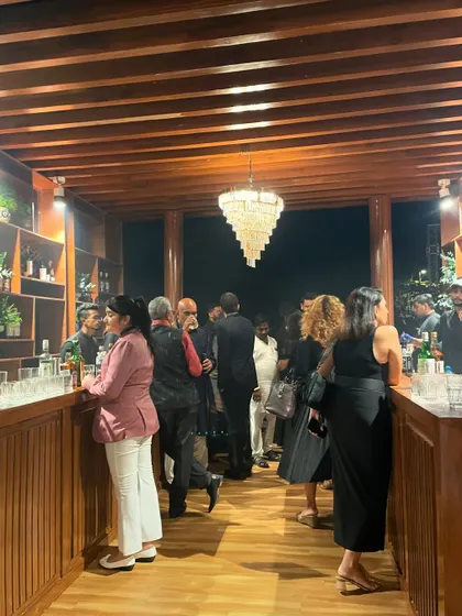 The interior of our custom walk-in bar, where functionality meets style. Guests can comfortably order drinks in a beautifully designed space that feels like a permanent, high-end establishment.