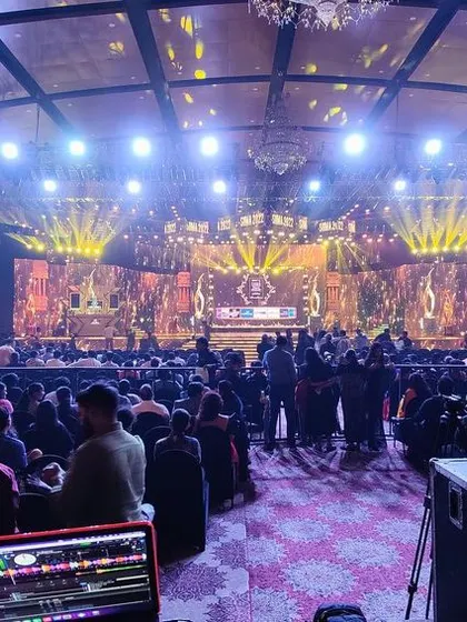 My view from the console at the SIIMA Awards. Managing the audio cues and visual flow for a live awards show requires precision, focus, and experience.