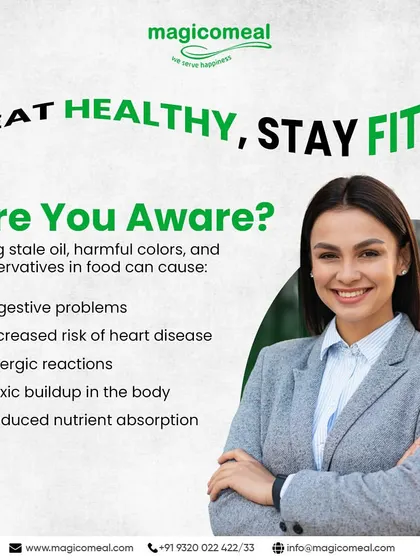 Are you aware of the dangers of stale oil and preservatives? This graphic educates on the risks, reinforcing our promise to use only fresh, safe ingredients in all our meals.