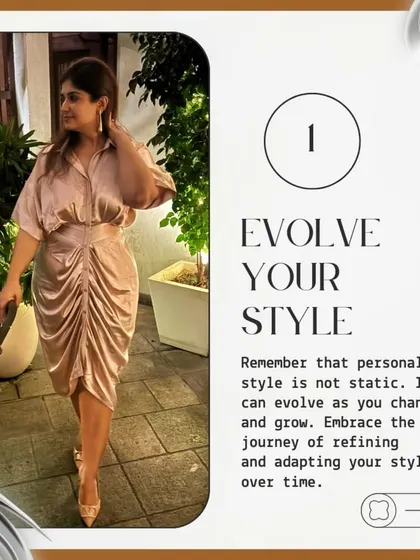 A graphic encouraging clients to evolve their style as they grow and change.