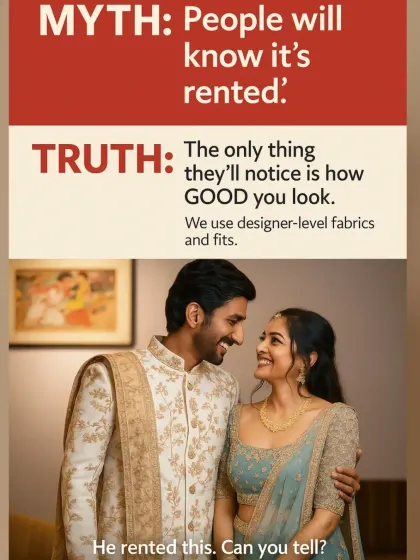 Myth: "People will know it's rented." Truth: The only thing they'll notice is how good you look. I use designer-level fabrics and ensure a perfect fit. He rented this, can you even tell?