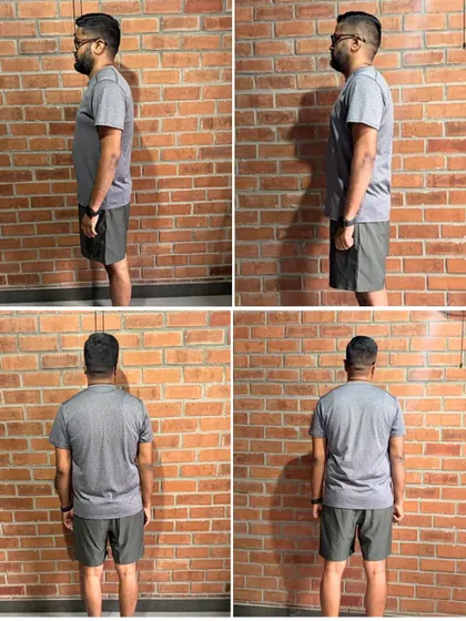 The side and back views of Amit's transformation demonstrate how our program helped him get stronger, leaner, and more energetic.