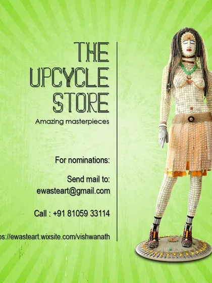 I shared my mannequin artwork in this January 2023 volunteer poster, inviting people to contribute to eco-art projects.
