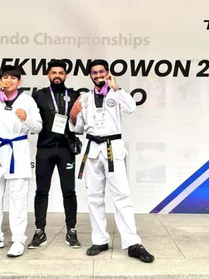 Victory smiles from my students at the Muju Taekwondowon 2025 event.