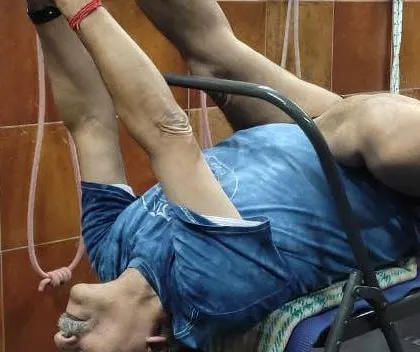 Additional images from my personal practice and teaching sessions, demonstrating a wide variety of asanas and the use of props. Each photo shows a moment of exploration in the journey of yoga.