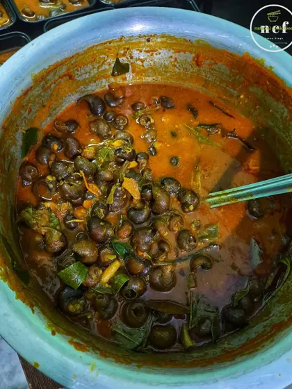 A bowl of my authentic snails curry, a delicacy for those who enjoy traditional Manipuri food.