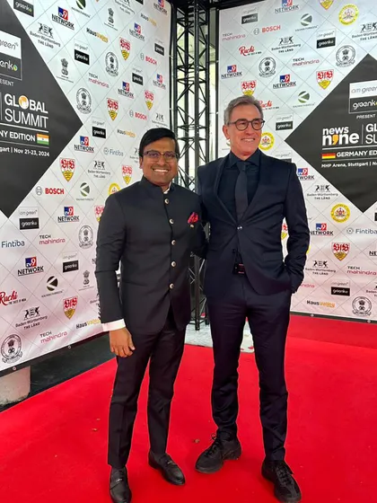 On the red carpet at the News9 Global Summit in Germany. We are taking the story of Indian football to the world stage.