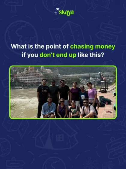 This is what it's all about. The point of chasing money is to end up making memories like these with new friends who feel like old ones. This is a real group from our Rishikesh retreat, finding their happy place.