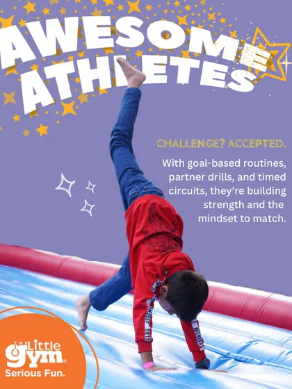 A series of posters for our "Awesome Athletes" theme. Grade schoolers are shown tackling challenges with a positive mindset, learning that it's not about being the best, but trying your best.