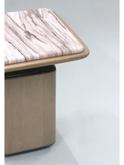 This stylish centerpiece is perfect for an inviting social corner. The square marble top sits on a solid, modern base, creating a sleek and functional coffee table.