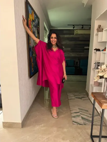 Attending Diwali parties all decked up in Wasabi. This beautiful lady is in love with our designs and how this vibrant pink co-ord set fits her perfectly.