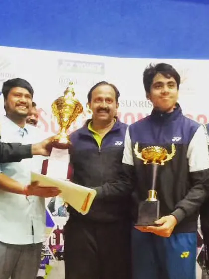 A proud group photo of the Karnataka team holding their trophies after winning the South Zone Inter-State Championships. Our players thrive in competitive team environments.