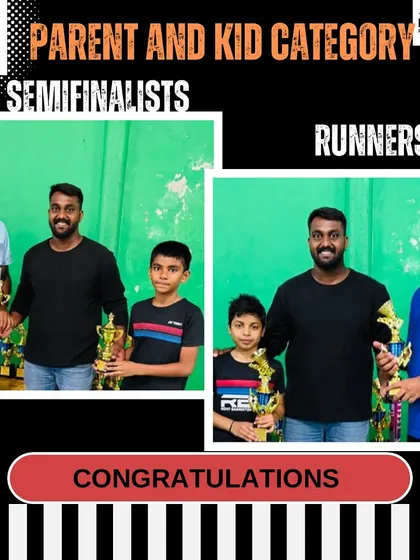 Celebrating the success of our players in the Parent and Kid category. These teams reached the semifinals and runners-up positions, showcasing the talent we nurture at the academy.