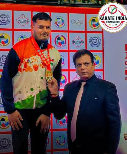A landmark achievement for Indian Para Karate. I am with Mr. Tarun Sharma, who won a Gold Medal at the 4th Asian Para Karate Championship in Tashkent, Uzbekistan. We backed his victory with a cash award of ₹1,51,000.