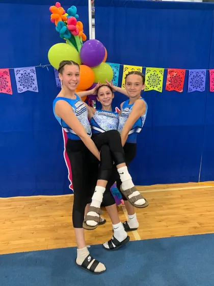Three of our regional champions from the Platinum, Diamond, and Sapphire teams celebrating a fantastic meet in San Antonio.