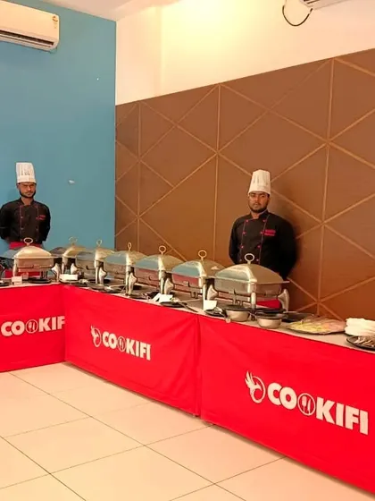 Our team ready to serve at a house party at Prestige Sunrise Park Norwood. We provide reliable catering for any residential community.