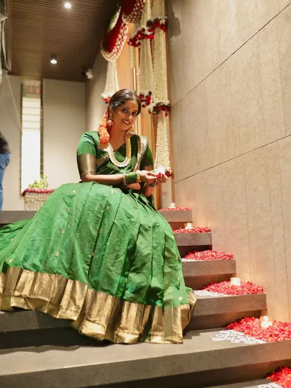 Raksha's elegance brings our creation to life. It was an honor to be part of her special day.