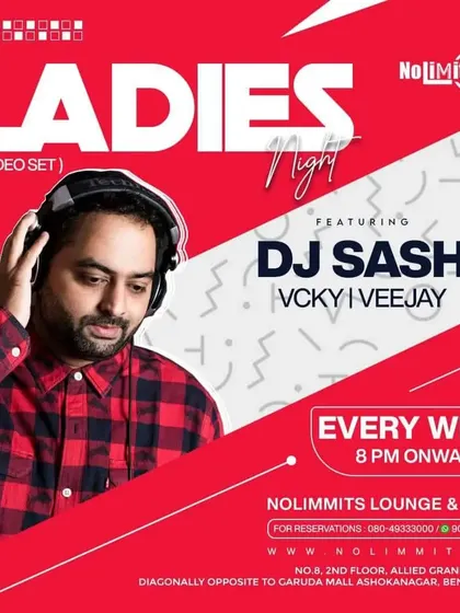 A poster for my Ladies' Night video set, a regular feature every Wednesday at Nolimmits.