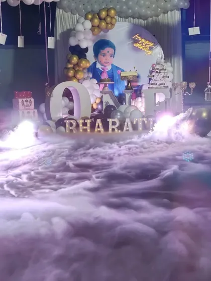 We can add special effects like this dry ice smoke to create a dramatic and magical entrance for the birthday celebration.