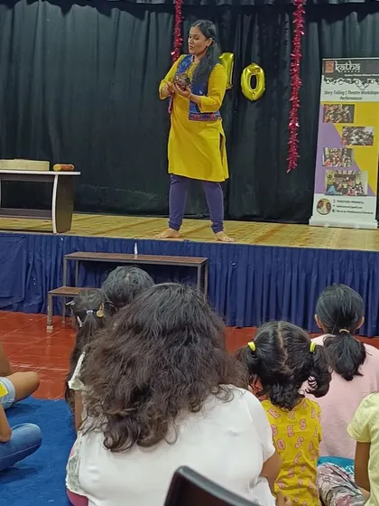 A performance during our 'Kathayana' series, celebrating 10 years of Katha Corner. It was a wonderful session filled with laughter and music.