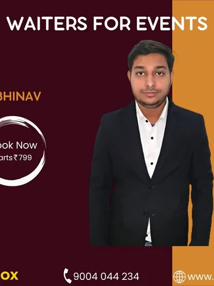 This is Abhinav, part of my trusted staff for parties and celebrations. I offer an easy way to book reliable and verified waiters for your events.