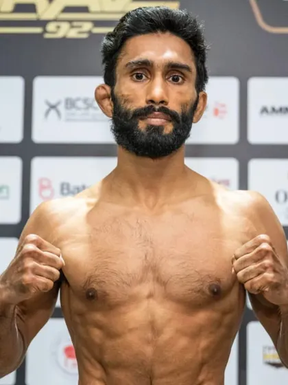 Project Battlefit athlete Yadwinder Singh looking sharp and ready at the Brave MMA weigh-ins. Making weight is the first battle, and he won it decisively.