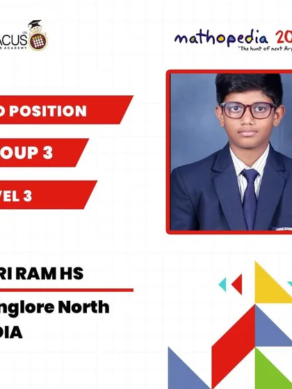 Shri Ram HS from Bangalore North, celebrating his 3rd Position win.