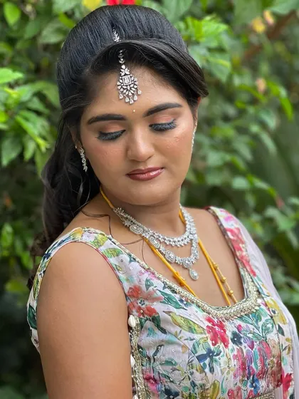 A close-up showing the soft, blended eyeshadow and the radiant skin finish. This look is all about looking fresh and effortlessly beautiful.