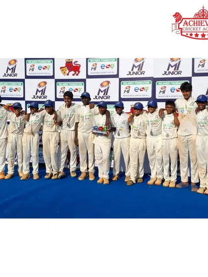 Our Modern English School U-14 team, proud runners-up at the highly competitive MI Junior Tournament.