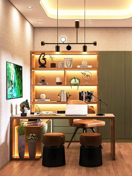 A well-designed office can transform productivity and morale. I designed this verdant, luxury workspace to be an everyday oasis, incorporating natural wood, integrated backlighting, and ergonomic furniture to create a space that nurtures growth and feels deeply personal.