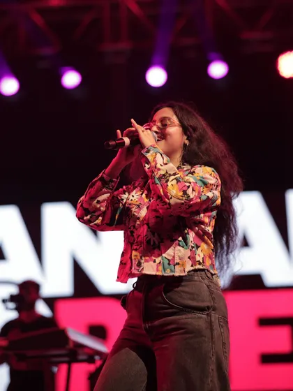 Another shot from the Ahmedabad concert, feeling the rhythm and connecting with the band. The synergy between us on stage is what makes the music come alive.